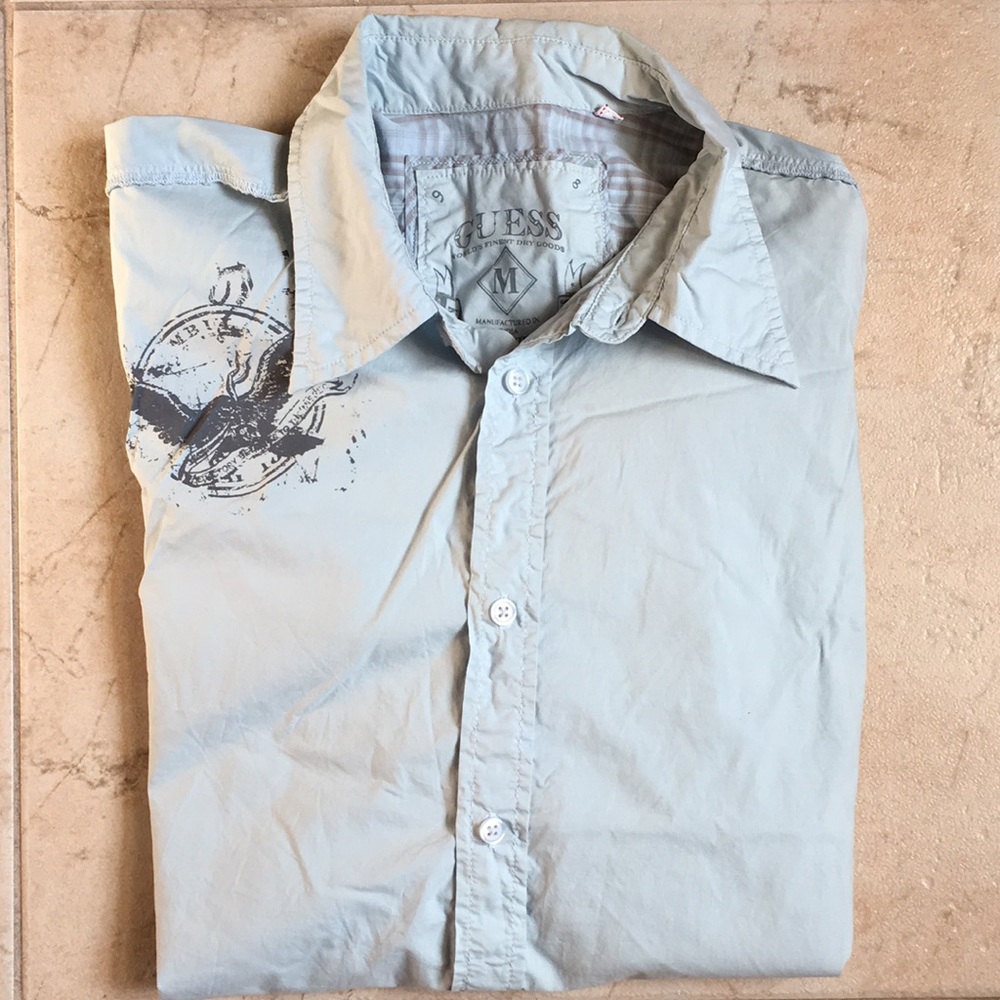 Men’s Guess Long Sleeve Button Down Shirt